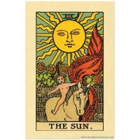 ราคา ศิลปะแคนวาสพร้อมกรอบ The Sun Tarot Card Poster (45057104743)