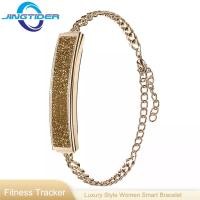 ราคา B6 แฟชั่นผู้หญิงสร้อยข้อมือสมาร์ทสี Glitter โซ่สแตนเลส Lady Smart Band 5ATM กันน้ํา Health Tracker (56056901968)