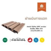 ราคา ฝาผนังภายนอก ไม้เทียม WPC เซาะร่อง คัดเสี้ยน สีโอ๊ค ASA 2.5x21.9x300 (cm) -Thaiwoodmart (27437949781)