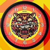 ราคา นาฬิกาแขวน Seiko Clock RUKKIT “THE TIGER” LIMITED EDITION รุ่น PUA041K ขอบสีดำ หน้าปัดลายเสือ ขนาดตัวเรือน 40 ซม. (22408931845)