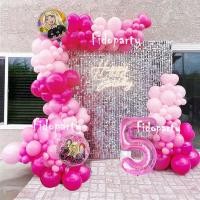 ราคา 85ชิ้นสีชมพูตุ๊กตาบาร์บี้ตกแต่งบอลลูนพวงมาลัยโค้งชุดสําหรับเจ้าหญิงธีมสาวพรรคเจ้าสาวตกแต่งงานแต่งงานเด็กอาบน้ํา (58156259381)