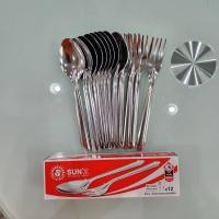 ราคา Sun ช้อนส้อมสเเตนเลส 12คู่ 0.7มม. ลายลิลลี่ sun430 ตราพระอาทิตย์ (24271370016)