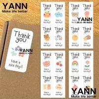 ราคา ยัน1 100/200 ชิ้นสติกเกอร์ปิดผนึก,สแควร์กาวปิดผนึกตกแต่งป้าย,การ์ตูนวินเทจขอบคุณ ทําเอง สติกเกอร์ตกแต่งกล่องของขวัญ (24690436552)