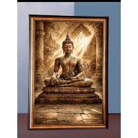 ราคา กรอบรูปไม้ทอง 2 นิ้ว พร้อมภาพพระพุทธรูปสมัยสุโขทัย พิมพ์บนผ้าใบแคนวาส ขนาดภาพ 20×30 นิ้ว (43278972160)