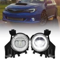 ราคา 2pcs White LED Daytime Running Fog Light for 08-11 Subaru Impreza 08-12 Impreza WRX(non STI) Halo R (55106111534)