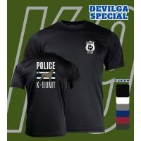 ราคา เสื้อยืดคอกลม K-9 unit police สกรีนสีขาว พื้นลายธงชาติ ผ้าไมโคร ซับใน เหมาะสำหรับ ออกกำลังกาย กีฬา Sport (26224698365)