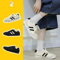 ราคา รองเท้าผู้หญิง หนังนิ่ม เบามาก รองเท้าผ้าใบแฟชั่น ผูกเชือก ย้อนยุค สีขาว สีดำกันน้ำ รองเท้าฮิตๆ ไซส์ 36-41 LN501 (44007141541)