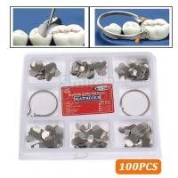 ราคา 100 ชิ้น/กล่อง แถบแมทริกซ์ทันตกรรมแบบ ชุดอุปกรณ์ทันตกรรม Dental Sectional Contoured Matrices Matrix Band No.1.398 (49800092571)