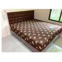 ราคา เตียงพร้อมที่นอนสีน้ำตาล6ฟุตพร้อมส่งขายถูก (5806448428)