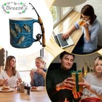 ราคา BREEZE แก้วกาแฟตกปลา, Rod & Reel Design Resin แว่นตาตกปลาตลก, ด้ามจับตกแต่งตกปลาธีมถ้วยน้ํา (26793614198)