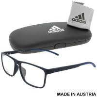 ราคา adidas แว่นตา รุ่น 6057 C-4 สีดำด้านโลโก้น้ำเงิน กรอบแว่นตา ขาสปริง วัสดุ พลาสติก พีซี เกรด เอ Eyeglass Made in Austria (6164427496)