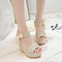 ราคา รองเท้าแตะ ส้นหนา ประดับโบว์ แต่งลูกไม้ สําหรับผู้หญิง (16197373311)