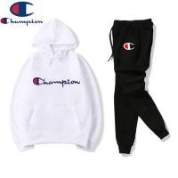 ราคา เซ็ทชุดวอร์ม เสื้อวอร์ม กางเกงวอร์ม champion ชุดวอร์มสีขาว ชุดวอร์มสีดำ ฮู้ดสีขาว (16240222363)