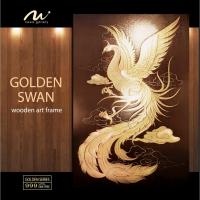 ราคา ภาพพิมพ์ หงส์ทอง เรียกทรัพย์ กรอบลอยไม้สน ขนาด 60 x 90 cm (3775451975)