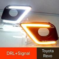 ราคา ครอบไฟตัดหมอก TOYOTA REVO พร้อมไฟ DAYLIGHT และไฟเลี้ยวในตัว (9574058481)