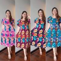 ราคา Fashion pleated dress New collection b340แฟชั่นอัดพลีท ชุดเดรสสาวอวบอัดพลีทลายกราฟฟิก ชุดเดรสสีพาสเทลFreesize (19085640825)