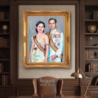 ราคา CANVAS ภาพวาดในหลวง ร 9 และพระพันปีหลวง ภาพคู่ CV-K003 (41725976230)