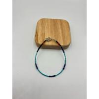 ราคา beautiful 1 pc natural tiny turquoise beads with lapis lazuli bracelet (26838905061)