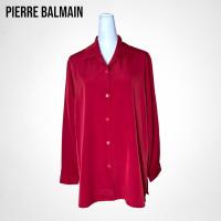 ราคา Pierre Balmain เสื้อเชิ้ตคอปกแขนยาวสีแดง ผ้าโพลีเอสเตอร์ (22379711173)