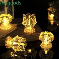 ราคา MXGOODS 2ชิ้นโคมไฟเทียนดอกบัว,นําโคมไฟอิเล็กทรอนิกส์ขาสูง,ประณีตโปร่งใสคุณภาพสูงอบอุ่นสีเหลืองแสงวัดเทียนแสงตกแต่งวัด (47955878847)