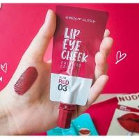 ราคา Beauti cute lips eye cheek 3 in 1 เป็นลิปสติก ทาเปลือกตาและแก้ม (1แถม1) (19989493991)