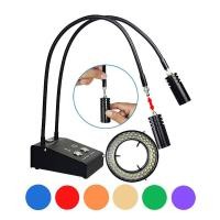 ราคา 6W 6500K กล้องจุลทรรศน์ Dual LED Gooseneck ปุกสปอตไลท์ Light Spotlight Illuminator กล้องจุลทรรศน์ Solder ตีนตะขาบ (24853992894)