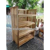 ราคา ชั้นวางของไม้สักทอง4ชั้น สี ไม้ธรรมชาติ (40508540263)