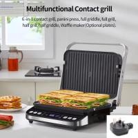 ราคา COD 2000W Electric Contact Grill Digital Griddle and Panini Press Optional Waffle Maker Plates (40627627929)
