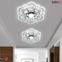 ราคา CHROM โคมไฟเพดาน LED,สร้างสรรค์กลีบคริสตัลคริสตัลโคมระย้า,ติดตั้งง่ายโมเดิร์น 9W สปอตไลท์เพดานห้องครัว (57107072270)