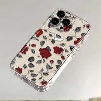 ราคา Red Rose สําหรับ iPhone 16 15 14 13 Pro Max 12Mini 11Pro XS XR 7 8 Plus SE กันกระแทกปลอกอ่อน (44009939339)