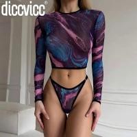 ราคา MnDiccvicc Long Sleeve Tie Dye Lingerie Bra Thong Set Women Underwear Sexy Outfit Exotic Dress Apparel Fancy Lace Sensua (29415835750)