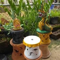 ราคา ขาตั้งดินเผา ฐานดินเผา สูง14-15 cm มี 3 สี วางพญานาค พระพิฆเนศ วางกระถาง น้ำริน ตกแต่งสวน (27606097863)