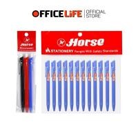ราคา Horse (ตราม้า) ปากกาลูกลื่น ปากกา รุ่น H-402 ขนาด 0.7 มม. หมึกน้ำเงิน + แดง + ดำ ( แพ็ค ) (56353877779)