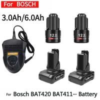 ราคา 12v สำหรับแบตเตอรี่ลิเธียม 3Ah/6Ah เครื่องมือไฟฟ้าไร้สายสำหรับเปลี่ยนแบตเตอรี่ Bosch 12V/10.8V BAT41 (47301267575)