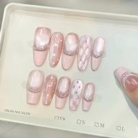 ราคา เล็บเรียบหรู สติกเกอร์เล็บชาแนล French ยาว ลายไข่มุก งานแฮนด์เมด ใส่แล้วขาวมีระดับ ใช้ซ้ำได้แถมฟรี! กาว+ตะไบ (25645017403)