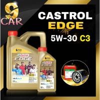 ราคา ของแท้ น้ำมันเครื่องเบนซิน คาสตรอล Castrol EDGE C3 SAE 5W-30 สังเคราะห์แท้100% (4 ลิตร / 4+1ลิตร) *แถมกรองเครื่อง S/M (23355313443)