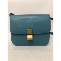 ราคา กระเป๋ามือสอง CELINE หนังแท้ สีฟ้า อะไหล่ทองเหลือง ขนาด 9 นิ้ว พร้อมส่ง (18078649624)