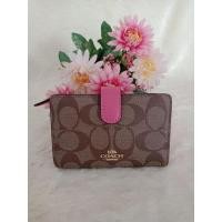 ราคา COACH F23553IM/Khaki / Pink RubyCoach กระเป๋าเงินแบบพับ 2 พับ (7038530813)