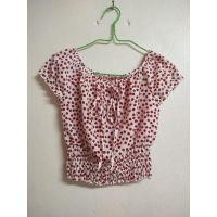 ราคา เสื้อครอปพื้นขาวลายดอกแดง (7254487006)
