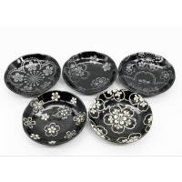 ราคา ชุดจานดําลายดอกไม้สลักชื่อ Yamakatsu (7c) (53756070394)