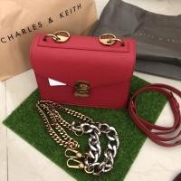 ราคา กระเป๋าหนัง Charles & Keith แท้ สีแดง (13516797314)