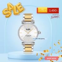 ราคา พร้อมส่งจากไทย แท้จากUSA Coach Madison นาฬิกาข้อมือสายสแตนเลสขนาด 34 มม. แบบทูโทนพร้อมคริสตัลและหน้าปัดสีขาวเงิน (22013792583)