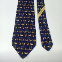 ราคา เนคไทมือสอง Salvatore Ferragamo Men's Silk Tie Blue Novelty Design Made in Italy (44164452880)