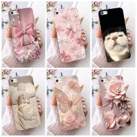 ราคา สําหรับ iPhone 5 5s SE (2016) 4 4s ใหม่ Elegant Floral Cat Painting Casing Soft Silicone TPU Phone Case (46955037311)