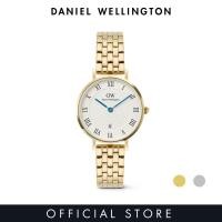 ราคา (ทักแชทรับโค้ด) (New Collection) Daniel Wellington Petite 28mm Roman Numerals Date 5-Link White Gold / Silver (55100097799)