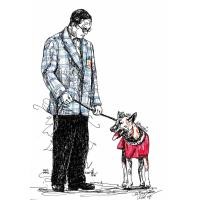 ราคา ภาพวาดในหลวง ร 9 กับคุณทองแดง LZ-K008 ภาพวาดลายเส้นปากกาหมึกซึม งานปริ้นท์เลเซอร์ (10221579081)
