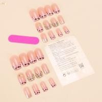 ราคา เล็บปลอมเปลือย 24 ชิ้นพร้อมลายเสือดาวฝรั่งเศสชิปหลักฐานรอยเปื้อนเล็บปลอมสําหรับร้านทําเล็บมืออาชีพอุปทาน (45005879951)