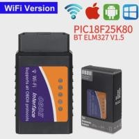 ราคา NEW ELM327 V1.5 OBD2 Scanner PIC18F25K80 Chip Wifi ELM 327 WIFI 1.5 Car Diagnostic Tool for Android (50154607430)