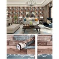 ราคา Wallpape ลายไม้สีน้ำตาล-ฟ้า วอลเปเปอร์สติ้กเกอร์ ติดผนัง โมเดิร์น (1331597650)
