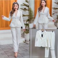 ราคา สูทสีขาว สูทขายาวสีขาว สูททำงานเรียบหรูสีขาว (15586005420)